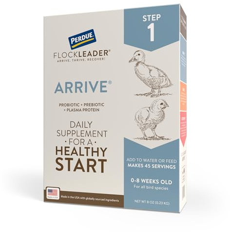 FlockLeader Arrive, Daily Probiotic & Prebiotic Poultry Supplement for Young Chickens 0-8 Weeks Old, 8 oz