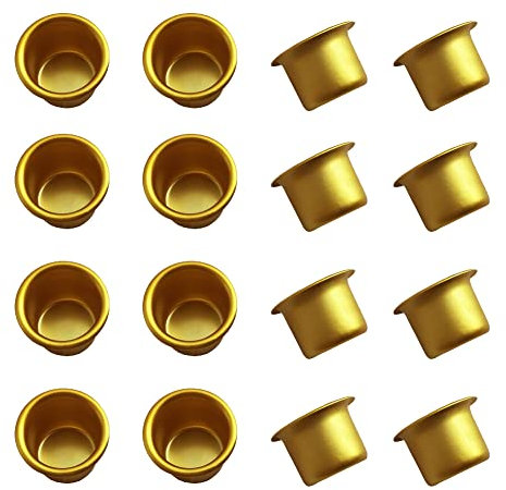 JIHUOO 20 Pcs Aluminium Candle Cups Holders Candlestick Liners Inserts Holders Candle Drip Protectors Catchers for Lamp or Candle Making