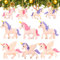 24 Stück Einhorn Weihnachtsbaum Ornamente Einhorn Hängende Weihnachtsdekoration Rosa Lila Einhorn Weihnachtsbaum Ornament Geschenke für Mädchen Frauen Freunde Geburtstag Party Supplies