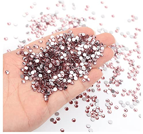Feifei’S Bow 1440 Pieces Flat Back Gems Round Crystal Rhinestones SS16 4.0mm Diamante Rhinestones Crafts Nail Face Art Clothes Shoes Bags DIY (Light Purple)