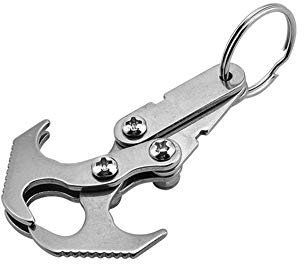 lyrlody Wurfhaken, Multifunktions-Schwerkraft-Kletterhaken Edelstahl-Schwerkrafthaken für Den Außenbereich, Klappbarer Greifer, Klettern, Überlebenswerkzeug, Karabiner für Den Außenbereich(S)