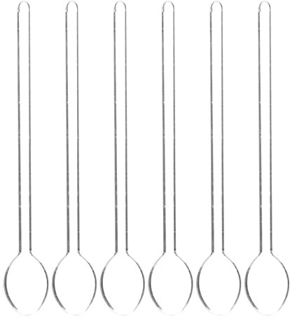 Tofficu 6 Pièces Cuillère à Dessert Cuillère à Dîner Petite Cuillère à Sucre Cuillère à Café en Verre Cuillère à Manche Cuillère Poudre à Café Cuillères à Café Un Verre Café Fort Concentré
