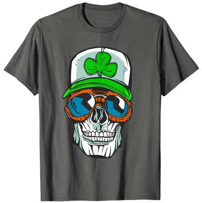 St Patricks Day Totenschädel Mit Brille Saint Paddy's T-Shirt