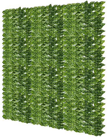 Sonnewelt Künstliche Efeu Wassermelonenblatt Hecke Sichtschutz,Efeu Sichtschutz 100 * 300cm,Sichtschutzzaun, Rolle,Efeublätter eignet Sich perfekt für Terrassenbereiche im Freien