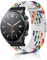 ZoRoll 22mm Correa Compatible con Xiaomi S4/Redmi 5 Active/5 Lite/S3/2/2 Pro, Nylon Pulsera Woven Compatible con Garmin Venu 3 - Arcoíris Blanco
