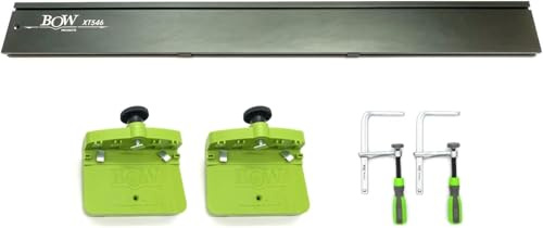 BOW Products XT XTENDER Fence System 46 - Guía de mesa T-Track con XT Feed Supports y XT T-Track Clamps - Compatible con sierras de mesa portátiles, mesas de fresadora y sierras de cinta