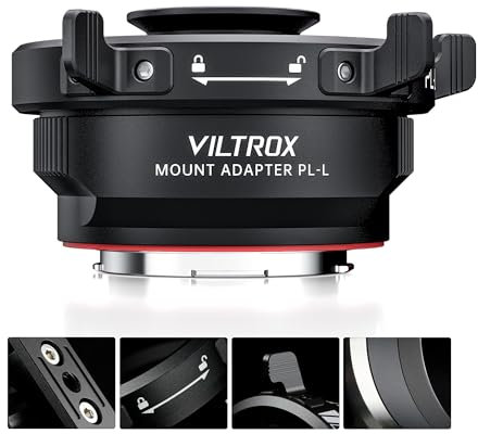 VILTROX PL-L Objektivadapter, Objektivkonverterring Kameraobjektivadapter Kompatibel mit PL-Objektiv zu L-Mount-Kamera Panasonic S1 S1R S1H S5/Leica SL SL2 CL TL/Sigma FP DSLR-Kameras