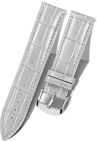 BINLUN Leder-Uhrenarmband Krokodilmuster Schnellverschluss Ersatz Kalbsleder Uhrenarmbänder Smartwatch 10 Farben 13 Größen mit Silber/Rose/Roségold Schnalle für Herren & Damen（Grau,13mm