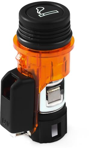 ROBUST Orange Zigarettenanzünder und Steckdose 12V für Fiat 500 (2009-2012) Palio (1998-2012) Doblo (2001-2015) Fiorino (2007-2016) 8227C8 735460686 7591555