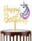 mciskin Happy Birthday Einhorn Cake Topper, Acryl Kuchen Cupcake Toppers für Geburtstag Kuchen Dekorationen, Gold Obst Kuchen Topper für Mädchen Jungen Babys Geburtstag Party Gold Thema Kuchen