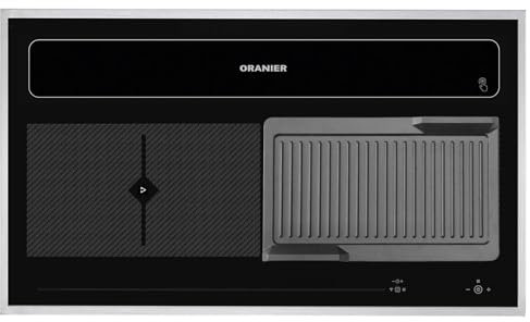 Oranier Kochfeld 90 cm Induktion KFL 2094 Kochfeldabzug - Flächen-Induktionskochfeld Abluft-Umluft & Grillplatte gerillt & Edelstahl Kochfeldrahmen