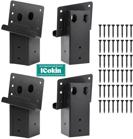 4 Stück Hirschständerhalterungen, für den Außenbereich, 10,2 x 10,2 cm, Verbundwinkel-Halterungen für Hirschständer, Jagd, Jalousien, Schießhütten und Baumhäuser