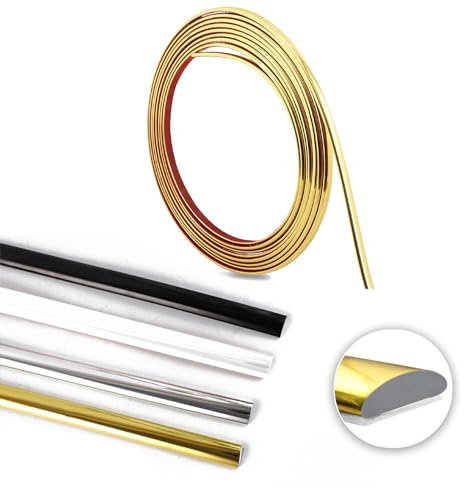 Moulure Adhesive Moulure Plafond Kit Moulure Murale Adhesive Baguette De Finition Corniche Plafond Baguette Angle Mur,Pour Mur,Plafond,Sol,Carrelage,Blanc 10m*8mm