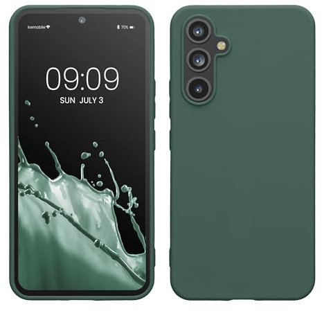kwmobile Funda para Samsung Galaxy A54 5G Carcasa - Ultrafina de TPU y Silicona con Bordes elevados anticaídas - Verde Bosque