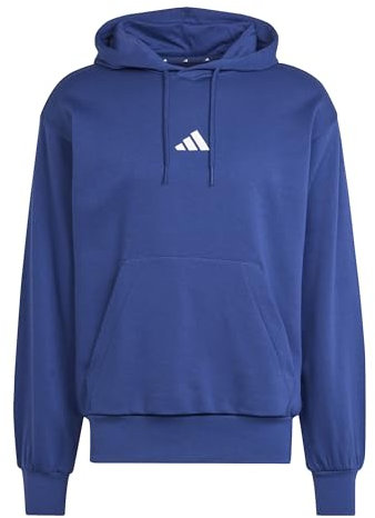 adidas Herren Essentials FEELCOZY Fleece Hoodie, Dark Blue/White, M