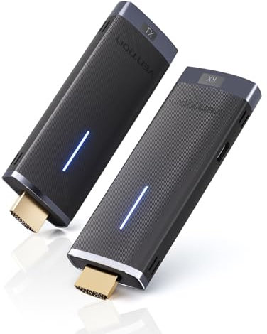 VENTION Wireless HDMI, Transmitter and Receiver, Projektor Receiver Portable HDMI Extender, 2.4/5GHz Adapter für Streaming Video vom PC zum Monitor/Projektor/HDTV