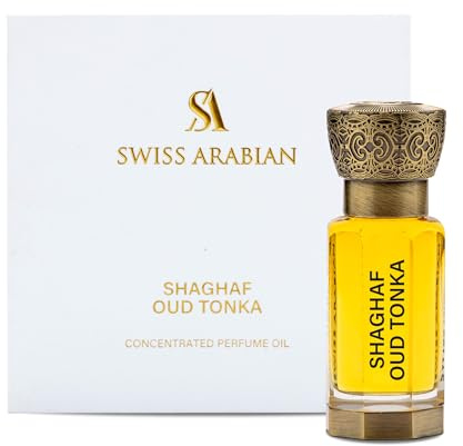 Swiss Arabian Shaghaf Oud Tonka Arabisches Parfümöl, Vanilleduft für Frauen, langanhaltende Damendufte, 12 ml