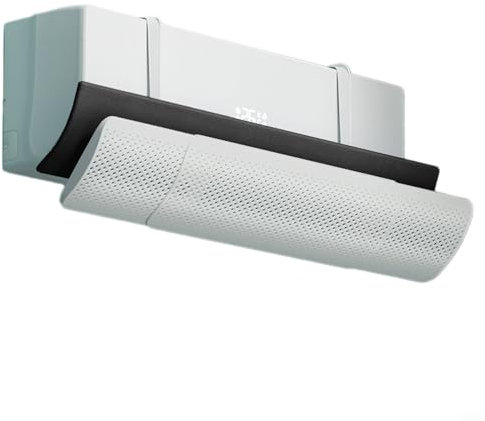 URPIZY Parabrisas de aire acondicionado, deflector de aire acondicionado ajustable, de plástico, antisoplado directo, para montaje en pared para el hogar (filtro de carbono)