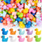 QINGHEC Mini Enten 110 Stück, Mini Ente Bunt, Mini Harz Ente, Kleine Enten, Mini Enten Figuren, Miniatur Enten für Aquarium Miniaturgarten Landschaft Bonsai Fischbecken DIY Micro Deko-11 Farben