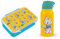 I-Drink - Kit Lunchbox + Borraccia Termica in Acciaio Inox 350ml - per Bambini - Porta Merenda - Picnic, Gite e Scuola - con Disegni di Infanzia