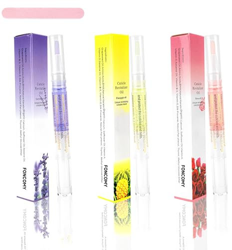 3PCS Cuticle Oil for Nails,Cuticle Oil Pen for Nail Care, Nail Oil Cuticle with Nail File,Nail Strengthener for Damaged Nails,Cuticle Kit for Natural Nails,Nail Oil Pen for Nail Growth(Mixed Scents)