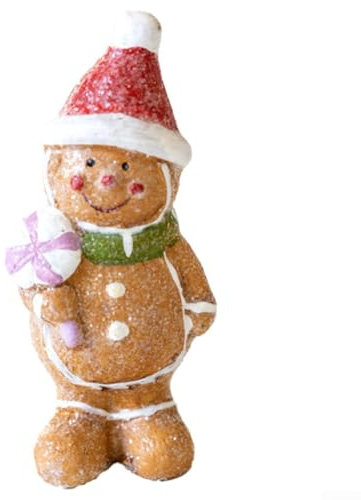 Nostalgische Lebkuchenmann-Zwerge Figuren, handgefertigte Weihnachtsdekorationen (Junge)