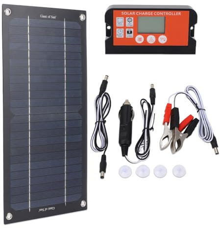 600-Watt-Solarpanel-Kit, Hocheffizientes Monokristallines Solarpanel-Ladegerät mit Verlängerungskabel und Batterieclip für Wohnmobil-Camping Im Freien und Andere Netzunabhängige