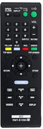 RMT-B109A Télécommande de rechange pour lecteur DVD Sony BDP-BX38 BDP-S280 BDP-S383 BDP-S380 BDP-S580 BDP-S480 148939911 1-489-399-11