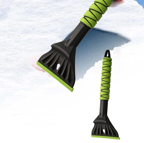 Eiskratzer Auto- 32cm Auto Scheibenkratzer mit komfortablem Schaumstoffgriff Kratzfreie Eiskratzer für PKW, LKW und SUVs (Grün)