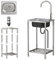 Fregadero Cocina 1 Seno con Sifón, Fregadero Comercial de Acero Inoxidable, Fregadero Exterior Jardin, Fregadero Independiente de Acero Inoxidable, para Bar Camping Lavandería Garaje