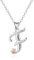 Mesovor 925er Sterling Silber Ketten für Damen, Zierliche Initiale Halskette mit Herz in Roségold, Schmuckgeschenke für Mutter, Schwester, Tochter, Ehefrau (Buchstaben-F)