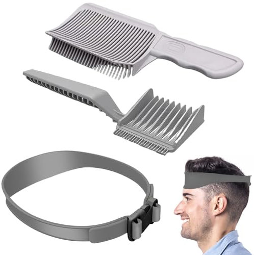 Haarschneidekamm Set, Verstellbare Fade Kamm Haare Schneiden übergang Barber Kamm, Haarschneide Schablone Verstellbare Haarschneide Schablone Silikon Haarschneide Schablone für Herren Salon