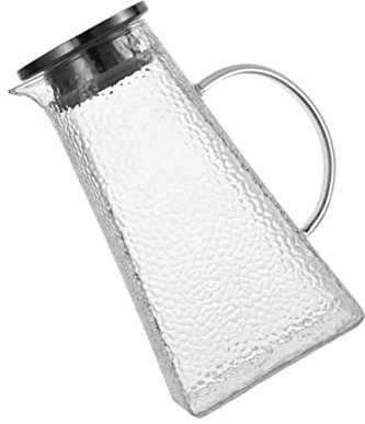 Glaskrug 1,8l aus Glas mit Deckel, Tragbar, Kaltwasser, Saft