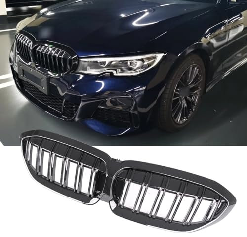Nieren Grill Doppelsteg passend für BMW 3er G20 G21 Tourning Glanz Schwarz