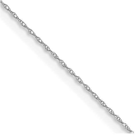 JewelryWeb 14ct White Gold .4 mm Carded Cable Rope Chain Necklace 46 Centimeters Chain-Necklace for Women and Men