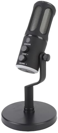 Yanmis Microphone Dynamique USB/XLR pour Le Podcast, Micro Streaming Dynamique RVB avec Support Réglable, Casque D'écouteur, Micro Vocal pour Chanter