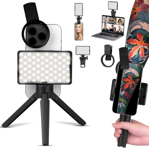 Tattoo Light Kit with 120LED and CPL Filter Lens, Polarized Light for Tattoo, Tattoo Equipment & Supplies, Compatible with iPhone DSLR Camera, Tattoo Lighting Lamp Food Photography Remove Glare