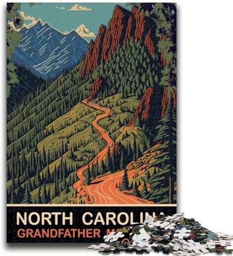 Puzzle mit 1000 Teilen für Erwachsene, Geschenke „Grandfather Mountain“, SD 1000 Teile für Teenager, mit passendem Poster und Quizblatt, für Kinder ab 14 Jahren (26x38cm)