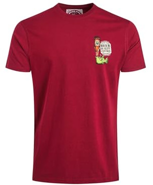 Weird Fish Beer Offisher Back Print Artist T-Shirt Garnet Size M