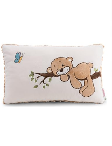 NICI Kissen Bär Finni 43x25cm - karamell - 62974 | Flauschiges Kuschelkissen für Kinder und Erwachsene, Plüschkissen ideal für Zuhause, Kindergarten oder unterwegs