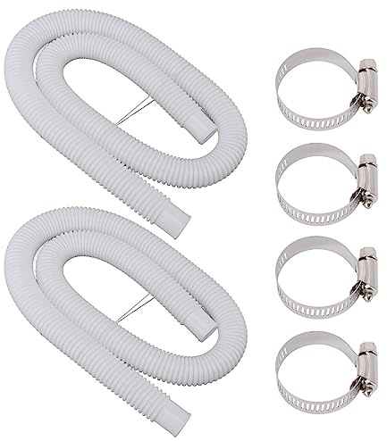 Poolschlauch; Schlauch Poolpumpe Set mit Klemmen, PVC, zuschneidbar Ø32 mm für 300–1000 Gallon - Pools - schnelle Montage, UV - beständig, Ersatz für Sandfilter - und Kartuschen