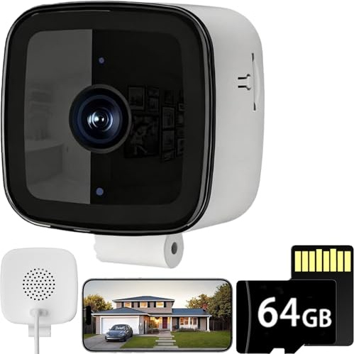 Window Camera with a Memory Card, Protect Your Home, Family & Valuables, Indoor/Outdoor Window Camera, Motion Activated Cameras for Pet, Garage and House Security, Anti-Glare(1Pc,With 64GB)