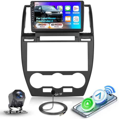 Hodozzy 4GB+64GB Autoradio für Land Rover Freelander 2 2007-2012 Android 9 Zoll InCell Touchscreen Carplay Wireless Android Auto, Radio 2 Din mit Typ-C, Bluetooth Navi GPS WiFi FM RDS Rückfahrkamera