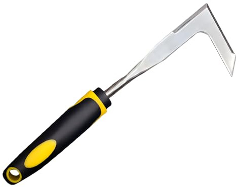 Stainless Steel Garden Weeder Tool with Serrated Edge | 12 Manual Weed Puller for Patios, Lawns & Garden Cracks - Ergonomic Hand Weeding Tool for Moss, Dandelions & Root Removal