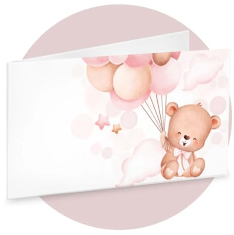 Ingrosso e Risparmio 40 Bigliettini bomboniere Nascita Bimba Battesimo Compleanno Orsetto Personalizzati per Confetti segnaposto sacchettini Bambina Fai da Te confettata Rosa Palloncini Tenero