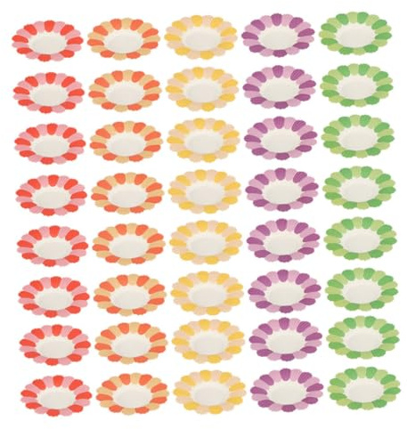 ORFOFE Assiettes Carton Fleurs 100 Pièces pour Assiettes à Dessert et Plaques Décoratives pour Fête d'Anniversaire Couleur Aléatoire