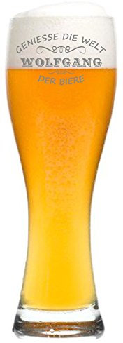 laser-diele Leonardo Weizenglas mit Name - Geschenkidee zum Geburtstag – Personalisiertes Bierglas mit Gravur - Geschenk für Mann - Vatertagsgeschenk - Welt der Biere