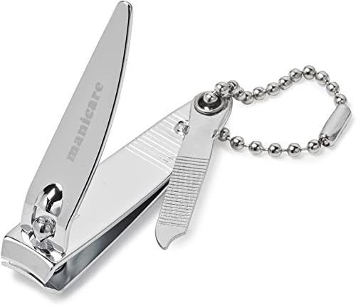 Manicare Petit coupe-ongles avec lime et chaîne en acier inoxydable pour une coupe précise, idéal pour le sac à main ou les voyages, pour manucure et pédicure, 5 cm de long, 2 mm de largeur de coupe
