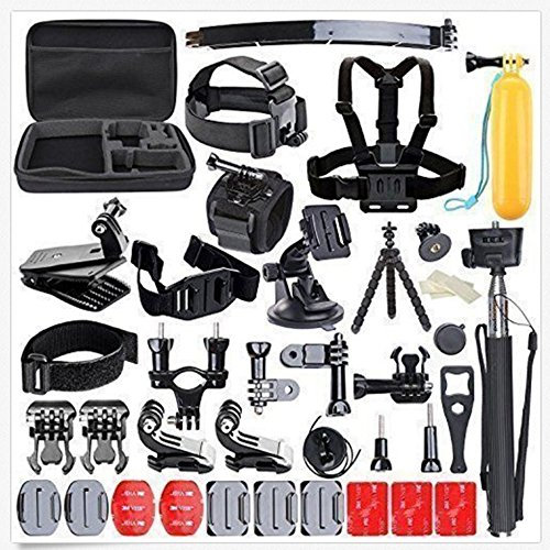 GoPro Zubehör Bundle in Outdoor Sports Kamera Zubehör Bundle Set Kit Basic gemeinsamen Outdoor Sports Kit 50 in 1 Pole Kopf Chest Mount Gurt GoPro Hero 2 3 4
