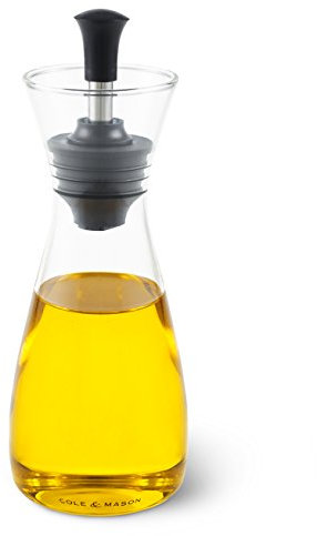Cole & Mason Sawston Oil and Vinegar Pourer, 350ml, Oil Dispenser/Vinegar Dispenser, Glass, 210 mm, Single, Oil Bottle/Vinegar Bottle, Drip Return Sytem